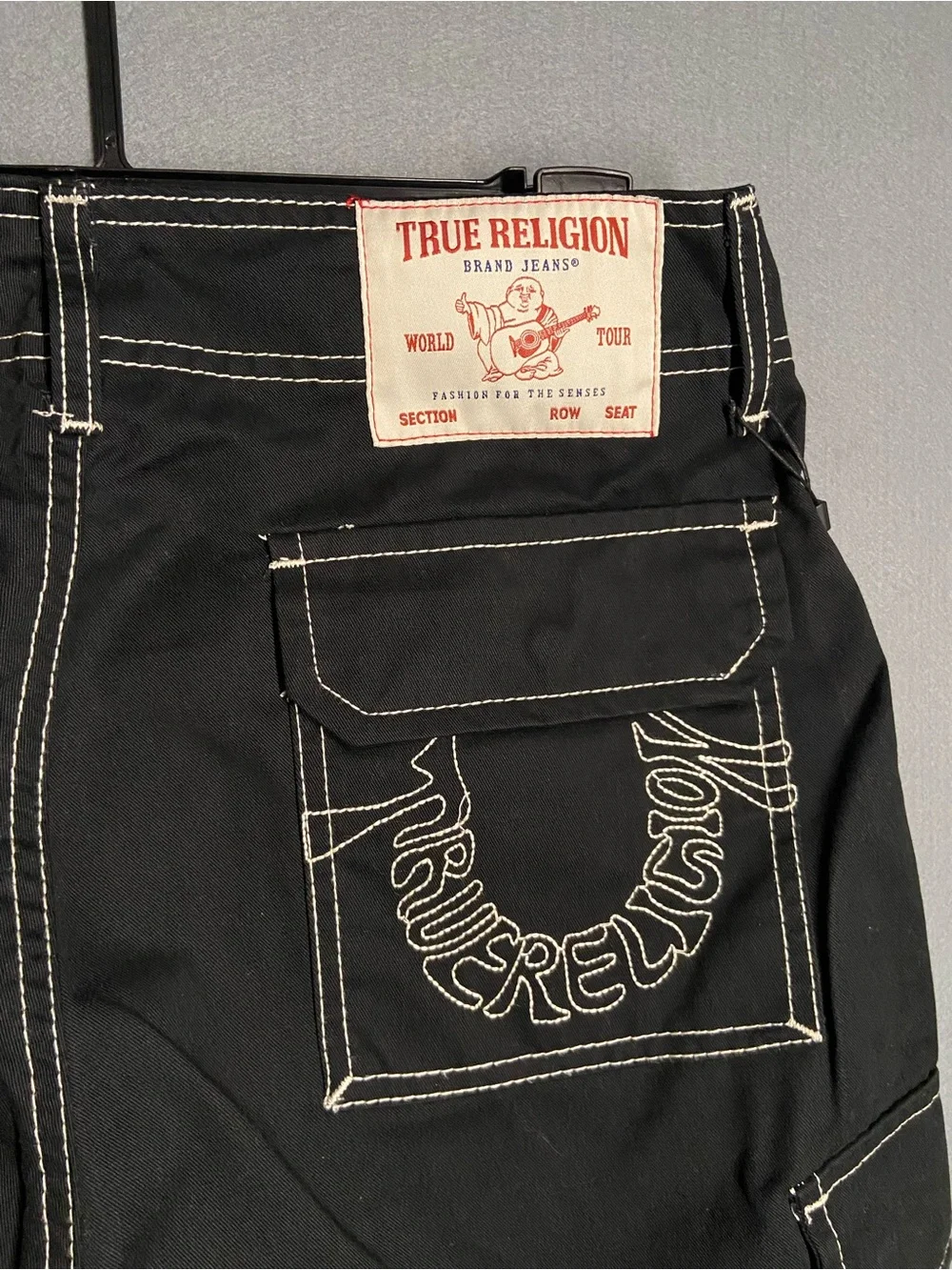 True Religion Black Cargo Pants